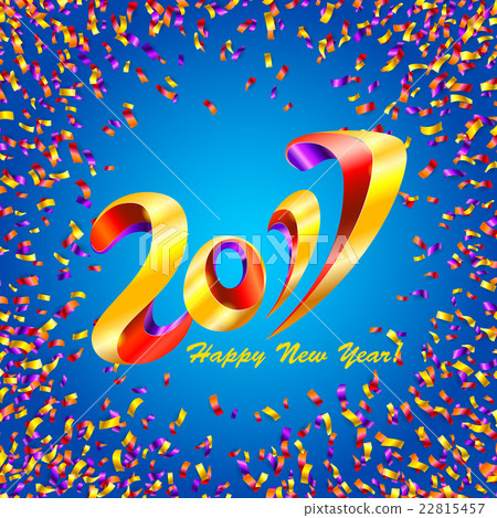 New Year 2017 celebration background with confetti New Year 2017 celebration background with confetti 22815457
