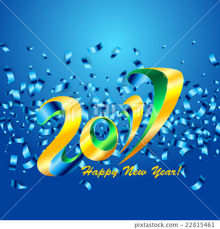 New Year 2017 celebration background with confetti New Year 2017 celebration background with confetti 22815461