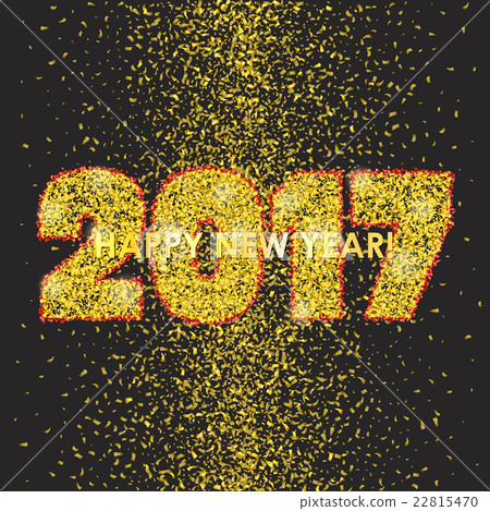 New Year 2017 celebration background with confetti New Year 2017 celebration background with confetti 22815470