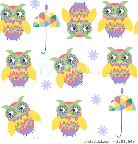 .Funny owls seamless pattern ,vector .Funny owls seamless pattern ,vector 22815649