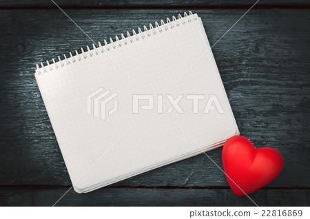 Red heart on the dark boards Red heart on the dark boards 22816869