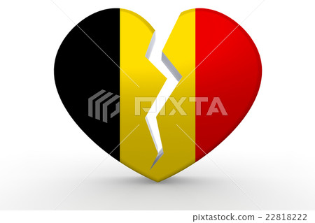 Broken white heart shape with Belgium flag 22818222