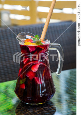 Beautiful festive cocktail with strawberries  22819830