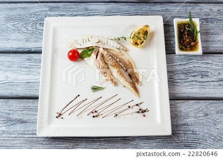 Fish fillet on a plate. 22820646