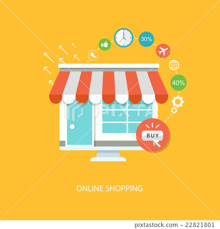 Online shopping flat illustration Online shopping flat illustration 22821801