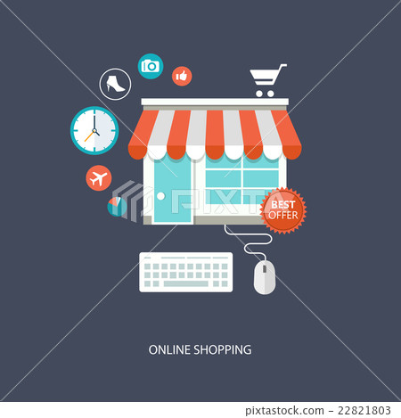Online shopping flat illustration Online shopping flat illustration 22821803