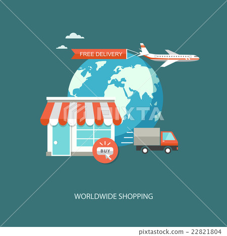 Online shopping flat illustration Online shopping flat illustration 22821804