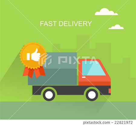 Fast delivery flat illustration - Stock Illustration [22821972] - PIXTA