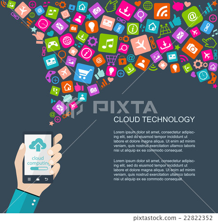 Cloud technology flat illustration 22822352
