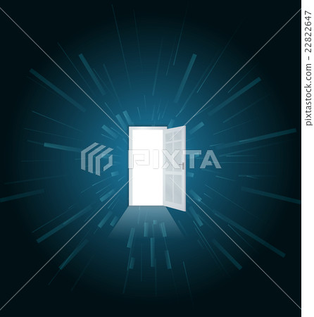 Open white door full of light Open white door full of light 22822647