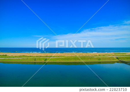 Aerial photograph of Kujukuri road around Chosei village 22823710