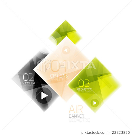 Glass square web box, infographics banner 22823830