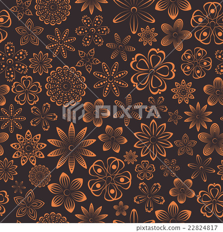 Floral seamless background, vector illustration. 22824817
