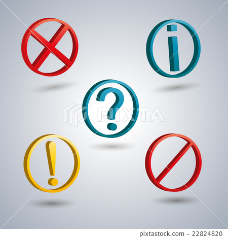 A set of information symbols, vector illustration. A set of information symbols, vector illustration. 22824820
