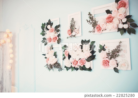 The room is beautifully decorated with flowers The room is beautifully decorated with flowers 22825280