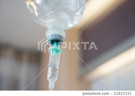 Infusion bottle with IV solution in hospital 22825331