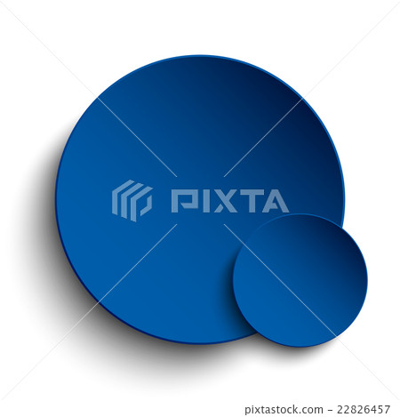 Blue circle empty banner on white background. 22826457