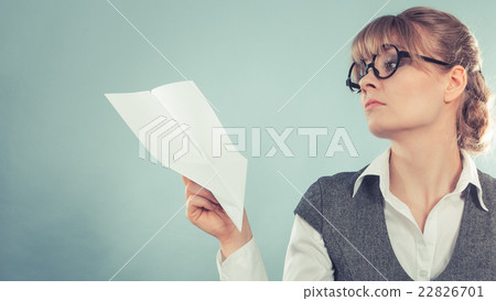 Fly fear. Woman holding airplane in hand. Fly fear. Woman holding airplane in hand. 22826701