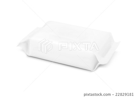 blank packaging paper wipe pouch isolated on white blank packaging paper wipe pouch isolated on white 22829181