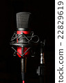 Recording studio red microphone with shock mount 22829619