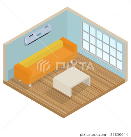 Isometric lounge room - 3D illustration Isometric lounge room - 3D illustration 22830644