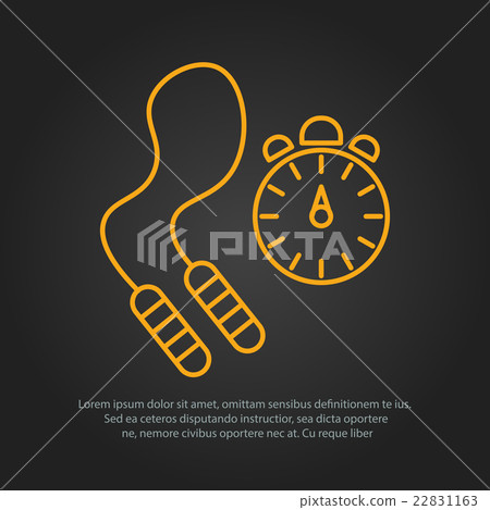 Skipping rope and stopwatch icons Skipping rope and stopwatch icons 22831163