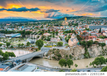 Evening View Of Tbilisi At Colorful Sunset 22831164