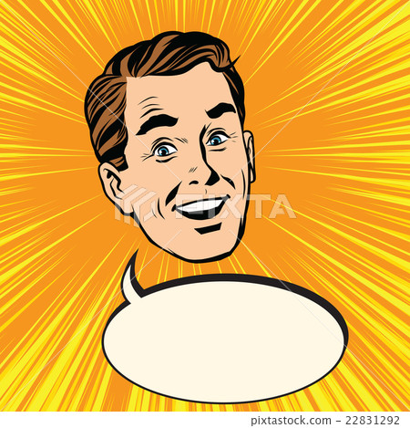 retro head male poster announcement advertising 22831292