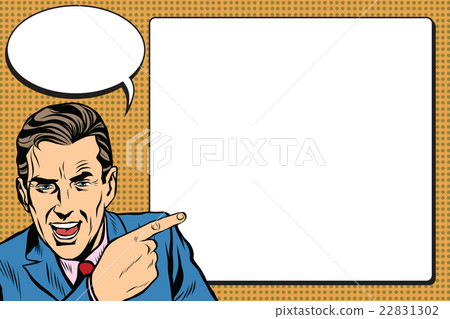 Retro man with a poster pop art 22831302