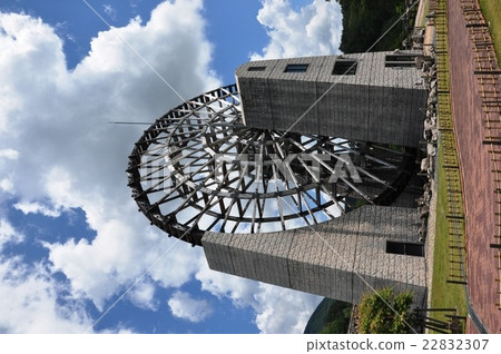Large water mill and blue sky Large water mill and blue sky 22832307