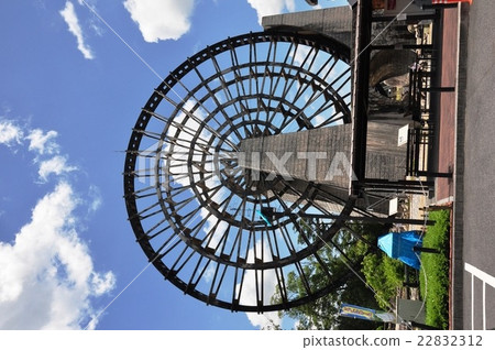 Large water mill and blue sky Large water mill and blue sky 22832312