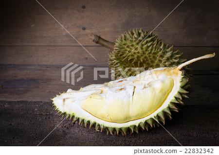 yellow Durian on wooden background yellow Durian on wooden background 22832342