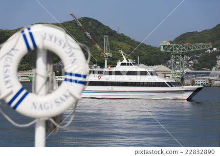 High-speed ship of Nagasaki Port and Giant cantilever crane 22832890
