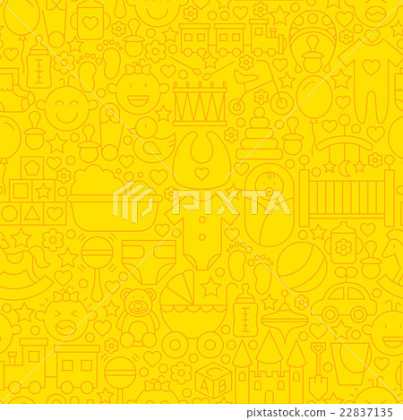 Thin Yellow Baby Newborn Line Seamless Pattern 22837135