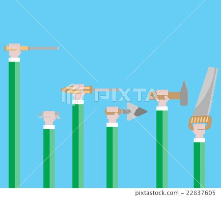 Construction tools hold hands 22837605