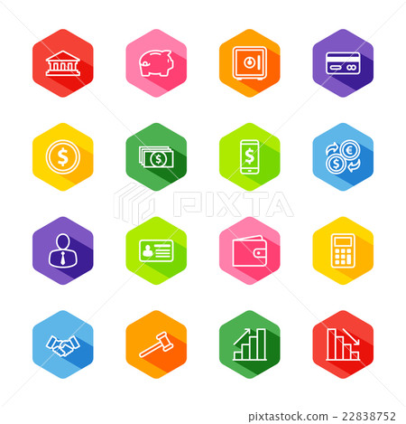 colorful line business commercial and finance icon colorful line business commercial and finance icon 22838752