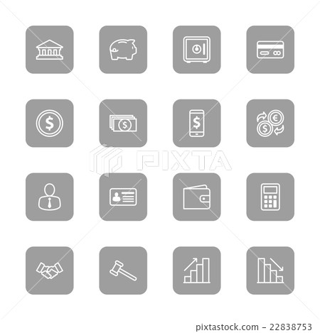 gray line business commercial and finance icons 22838753