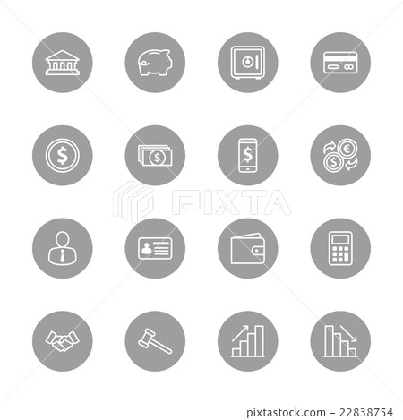 gray line business commercial and finance icons gray line business commercial and finance icons 22838754