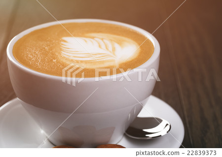 fresh cappuccino with latte art 22839373
