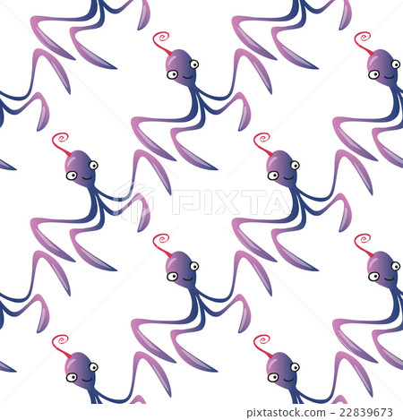 Octopus character marine seamless pattern 22839673
