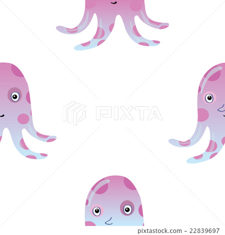 Jellyfish or octopus marine seamless pattern 22839697