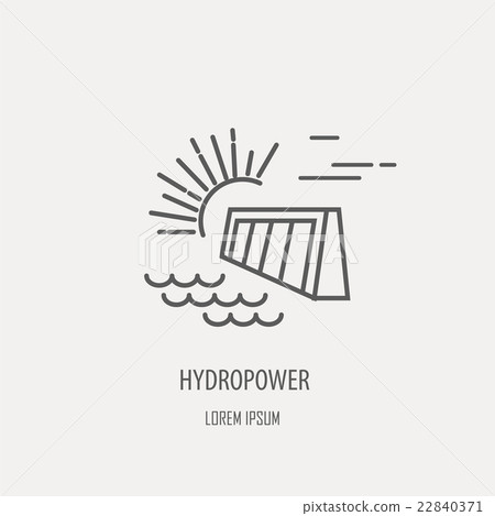 Industrial factory logo template. Linear badge 22840371