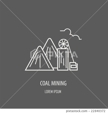 Industrial factory logo template. Linear badge 22840372