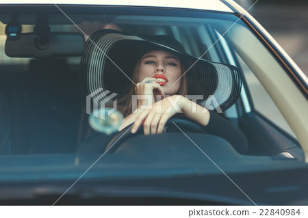 Woman sexually touching lips. Woman sexually touching lips. 22840984