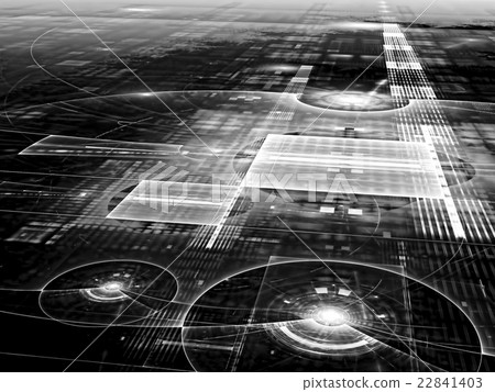 Abstract tech surface - digitally generated image Abstract tech surface - digitally generated image 22841403