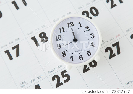Watch and calendar white back Watch and calendar white back 22842567