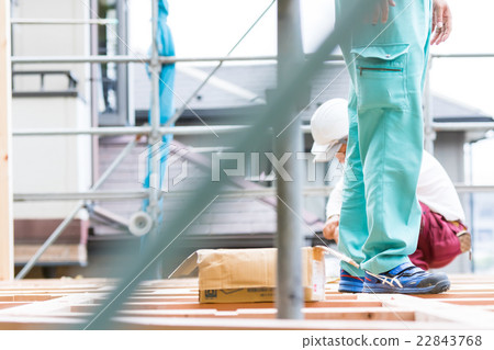 Building of the upper building Building worker carpenters foundation construction Housing construction Reinforcing works Construction business My home 22843768