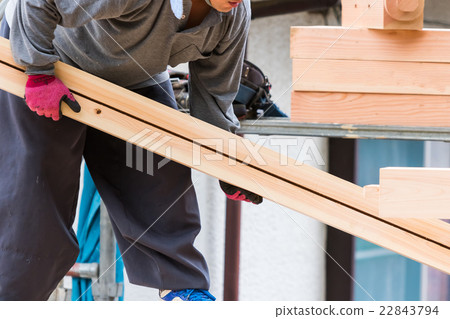 Building of the upper building Building worker carpenters foundation construction Housing construction Reinforcing works Construction business My home 22843794