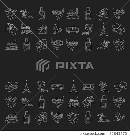 Vector set of travel icons Linear design 22843870