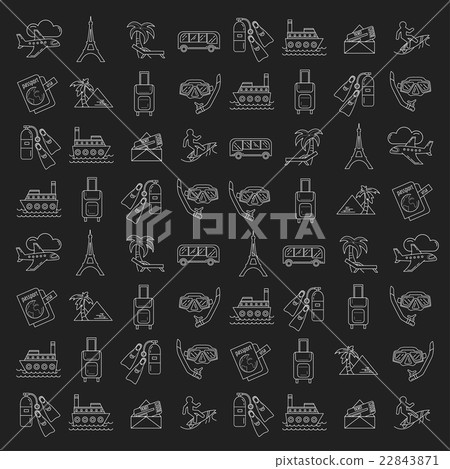 Vector set of travel icons Linear design 22843871